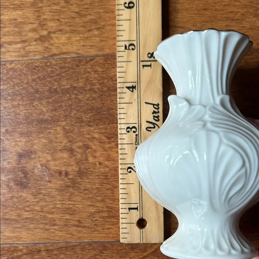 Lenox Elfin Collection Footed Bud Vase, Cream Porcelain with 24k Trim